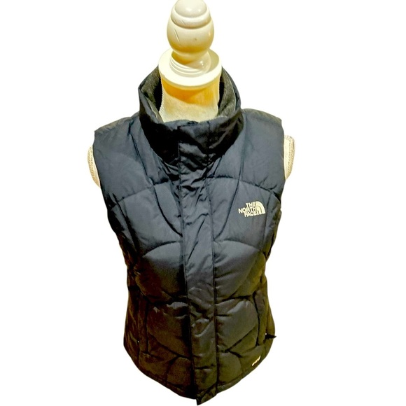 The North Face black zippered Quilted Vest interior pockets size small - Picture 3 of 14